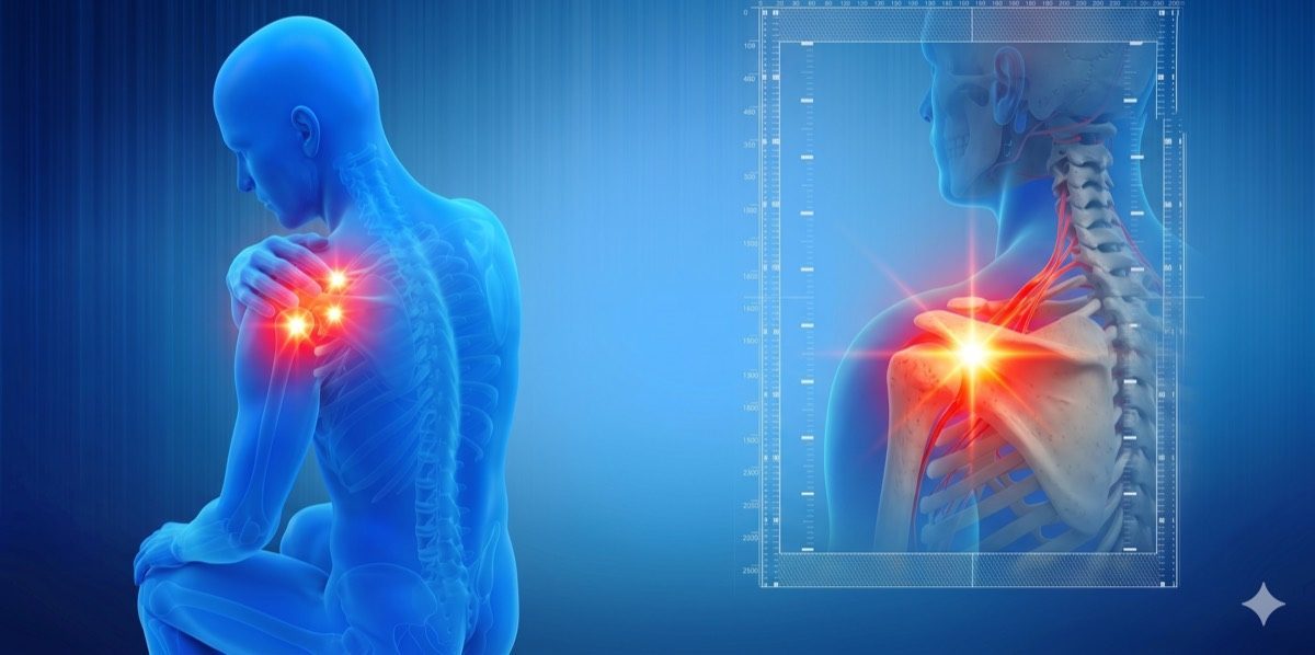 Illustration of the shoulder joint anatomy